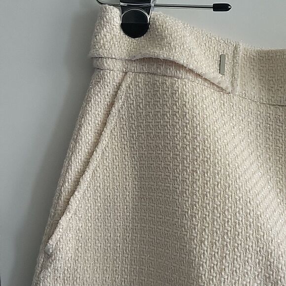 Guess button belted tweed shorts # tweed #fall # spring # light beige - Picture 2 of 11